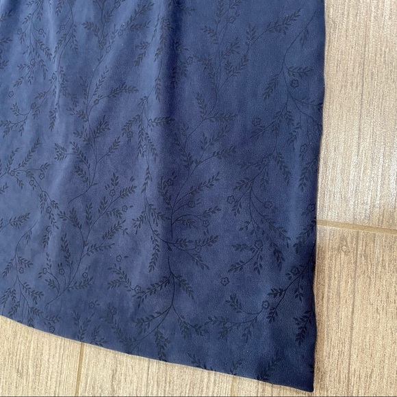 𝅺La Belle Vintage Dark Navy Floral Print Dress Size 5 - Picture 3 of 5